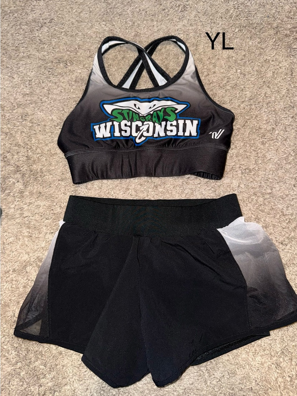 Varsity Kids Matching Set Black and White Wisconsin Stingrays